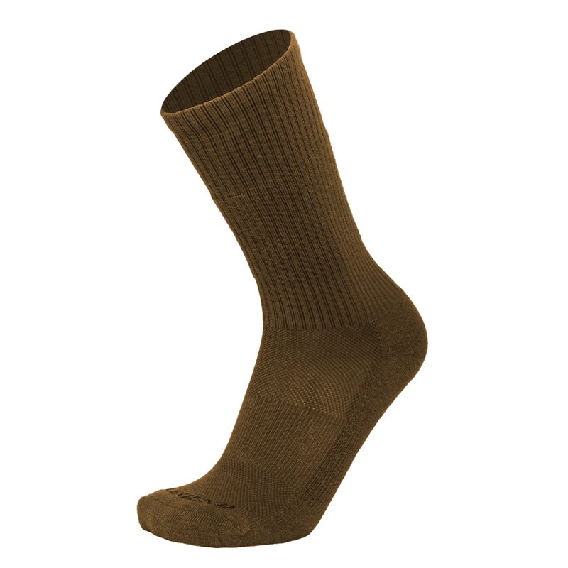 LEGEND Compression Tactical Socks, Merino Wool All-Weather Mid-Calf Military Boot Socks for Men and Women, Made in the USA, Coyote Brown, Medium - Image 1